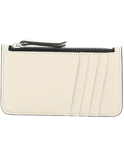 Maison Margiela Leather zipped cardholder - Métallisé