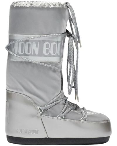 Moon Boot Logo-Print Snow Boots - Grau