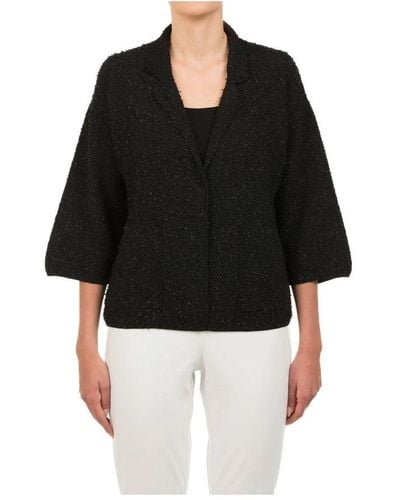 Le Tricot Perugia Tweed Jackets - Black