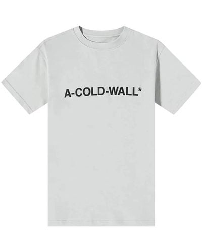 A_COLD_WALL* Magliette con logo essential grigio chiaro - Bianco
