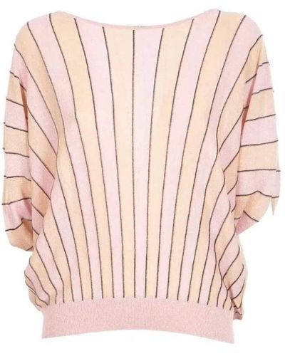 Liu Jo Lurex® bluse mit dreiviertelärmeln - Pink