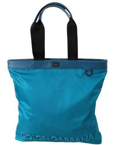 Dolce & Gabbana Dg Logo Shopping Hand Tote Bag Nylon - Blue