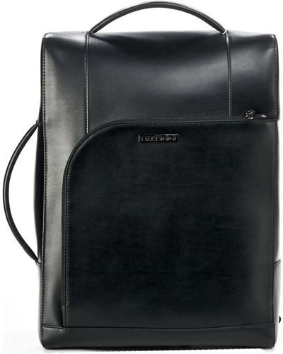 Baldinini Leder-rucksack mit reißverschluss und außentasche - Schwarz