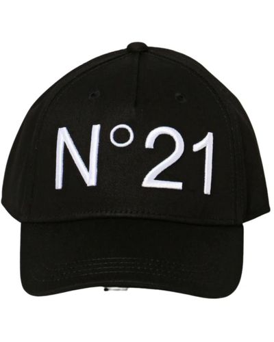 N°21 Gorra negra con logo bordado - Negro