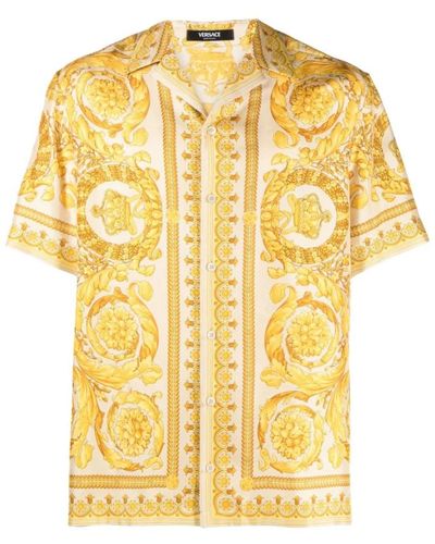 Versace Champagne barocco print shirt - Gelb