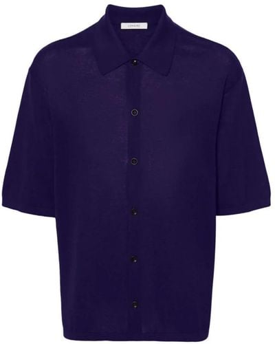 Lemaire Short Sleeve Shirts - Blue