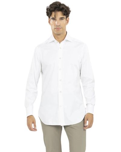Kiton Italienisches stil baumwollhemd - Weiß