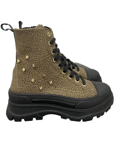 Borbonese Lace-Up Boots - Green