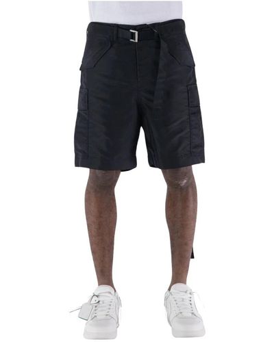 Sacai Shorts casual in nylon twill - Nero