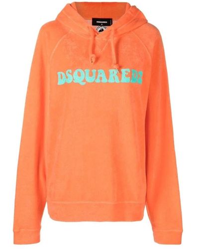 DSquared² Stilvoller r pullover mit logo-print - Orange