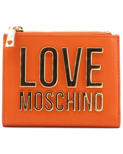 Love Moschino Geldbörse mit metallischem verschluss für frühling/sommer - Orange