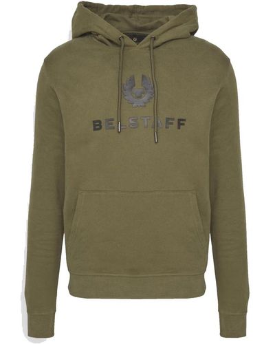 Belstaff Signature sweatshirt hoodie in true olive-s - Verde