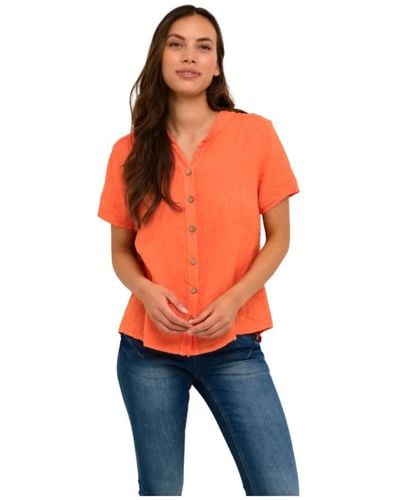 Cream Blouses & shirts > shirts - Orange