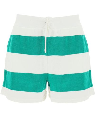 Ralph Lauren Gestreifte terry shorts für einen sportlichen look - Grün