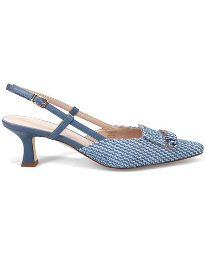 Tosca Blu Blaue leder slingback heels