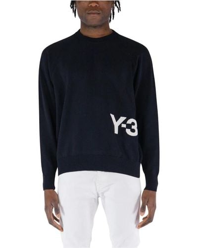 Y-3 Knitwear > round-neck knitwear - Bleu