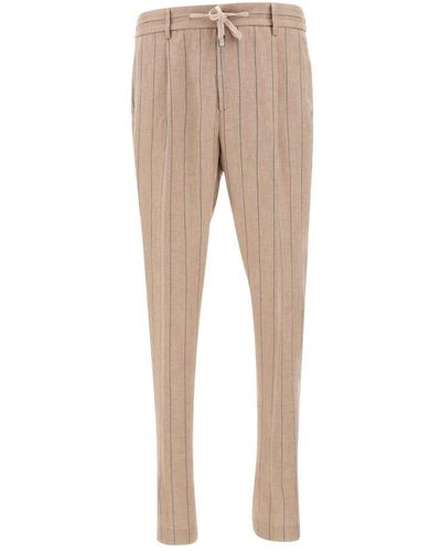 Peserico Slim-Fit Trousers - Natural