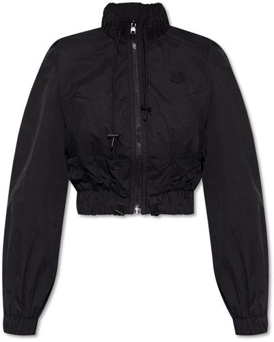 KENZO Cropped jacket with logo - Negro