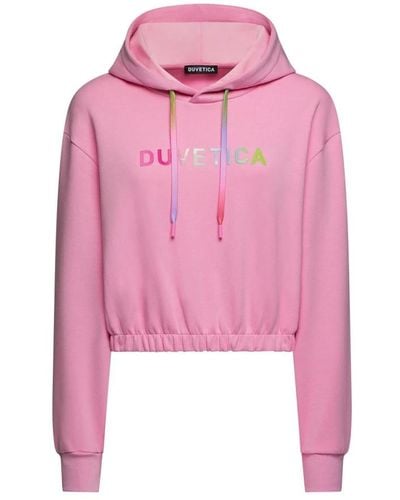 Duvetica Bunte Logo Hoodie für Damen - Pink