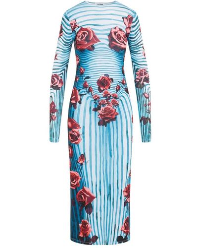 Jean Paul Gaultier Vestido body morphing azul rojo blanco