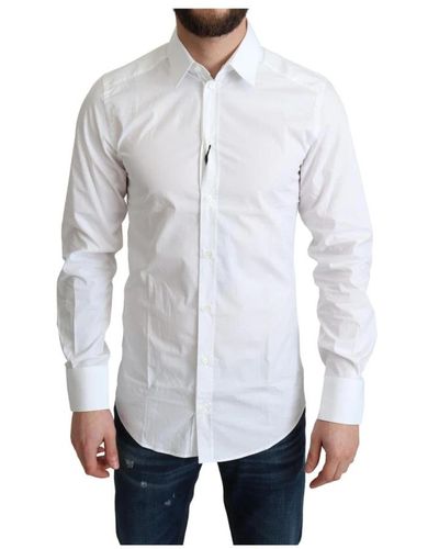 Dolce & Gabbana White 100% Cotton Dress Formal Shirt