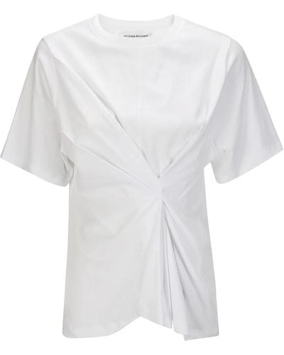 Victoria Beckham Gesammeltes front-t-shirt - Weiß