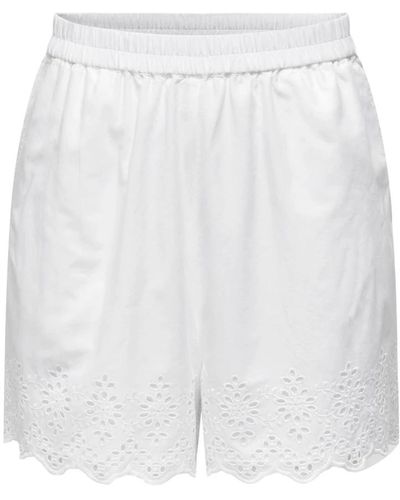ONLY Kurze bestickte shorts - Weiß