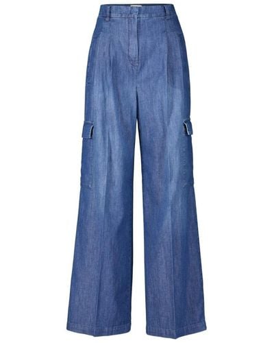 Seductive Wide-fit jeans frankie mit bundfalten - Blau