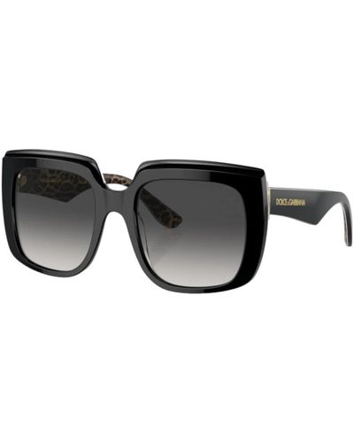 Dolce & Gabbana Leopardenmuster sonnenbrille für frauen - Schwarz