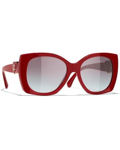 Chanel Ikonoische sonnenbrille mit einheitlichen gläsern - Rot