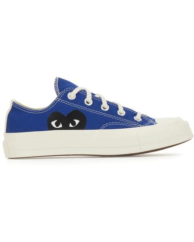 Comme des Garçons SNEAKER BASSA CHUCK 70 IN TELA CON STAMPA HEART - Blu