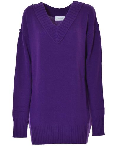 Sportmax V-Neck Knitwear - Purple
