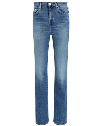 Tommy Hilfiger Jeans a zampa vintage a vita alta - Blu