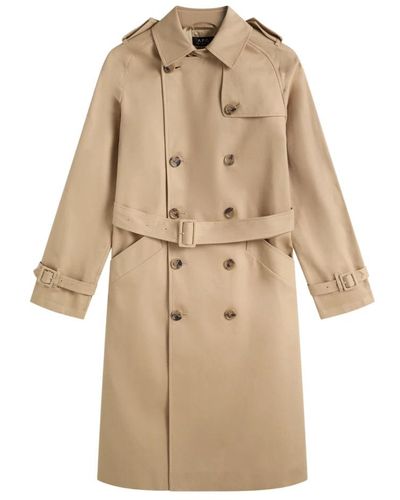 A.P.C. Trench Coats - Natural