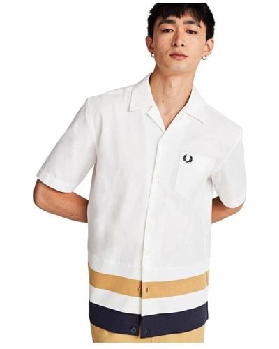 Fred Perry Short Sleeve Shirts - White