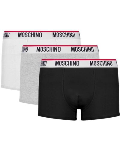 Moschino Set di 3 boxer in jersey stretch con elastico in vita personalizzato con logo jacquard. 94% cotone - Multicolore