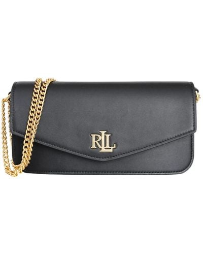 Ralph Lauren Borsa clutch nera con logo in metallo - Nero