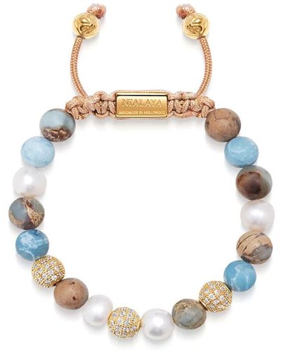 Nialaya Wo beaded bracelet with pearl - Metálico