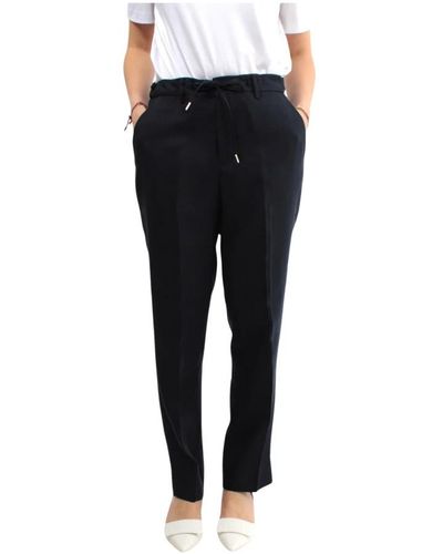 BRIGLIA Pantalones de lino negro corte regular