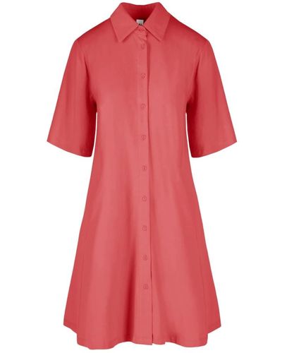 Bomboogie Cotton midi shirt dress - Rojo