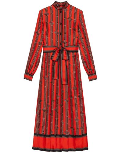 Gucci Belted Coats - Red