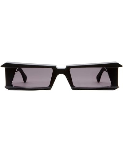 Kuboraum Gewagte rechteckige sonnenbrille - schwarz matt cut - Braun
