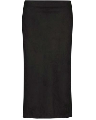 DRYKORN Elegante falda midi con abertura y costuras decorativas - Negro