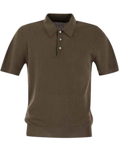 Tagliatore Knitted cotton polo shirt - Verde