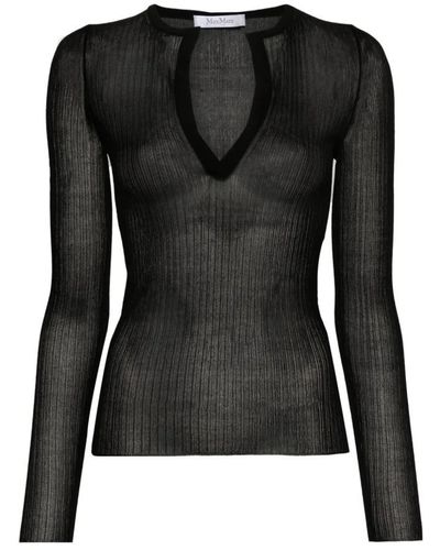 Max Mara V-Neck Knitwear - Black