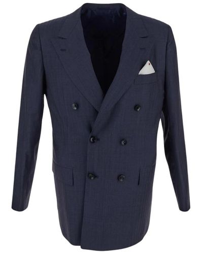 Kiton Double breasted suits - Blau