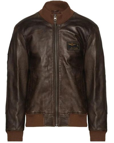Aeronautica Militare Leather Jackets - Brown