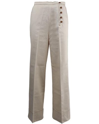 Tory Burch Straight Trousers - Grey
