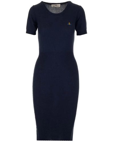Vivienne Westwood Tag Midi Kleid - Blau