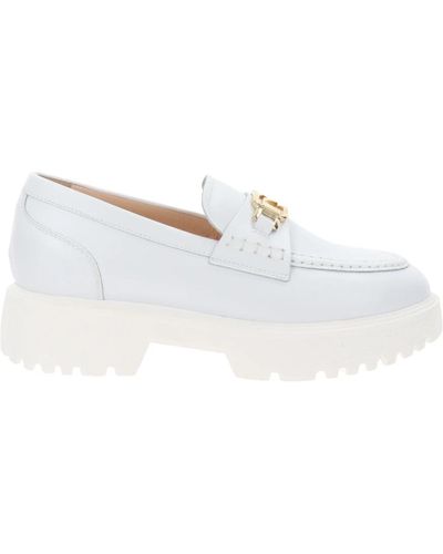 Nero Giardini Leder loafers slip-on stil - Weiß